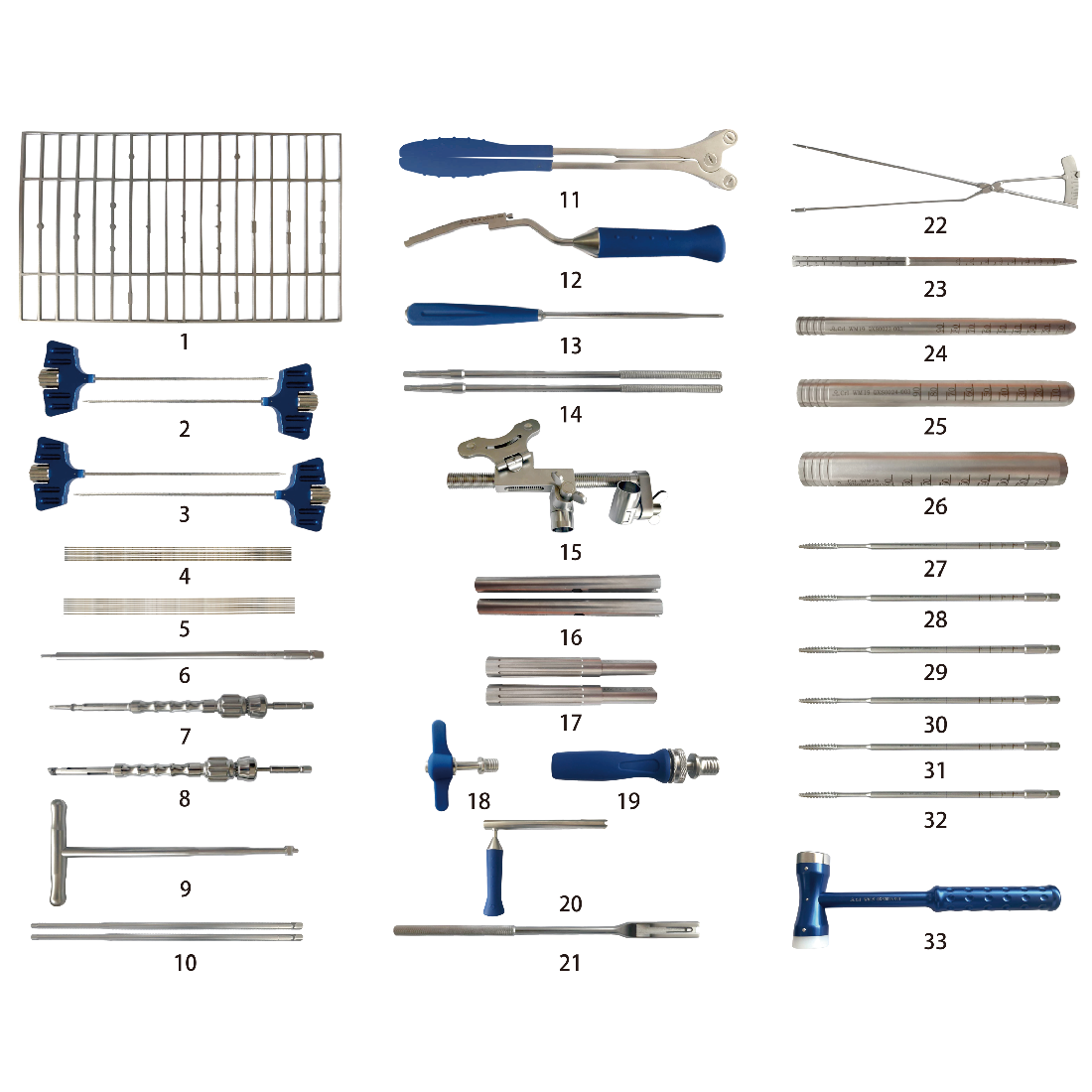 İç omurga sabitleme sistemi için takılan aletler (ix)